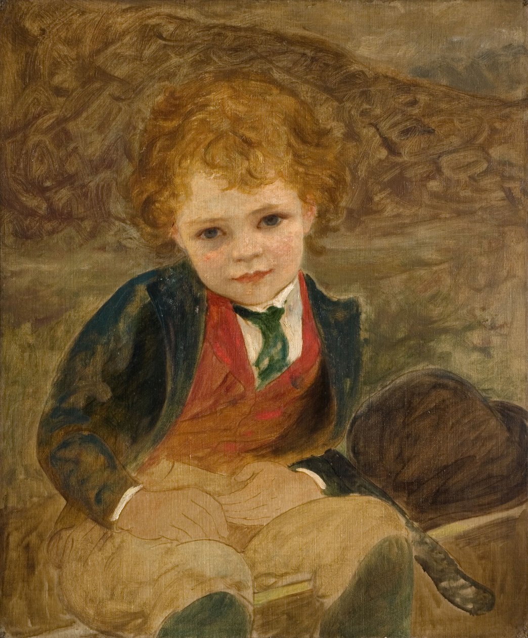 Studie chlapce sedícího na trakaři, 1890. od Louisa Starr