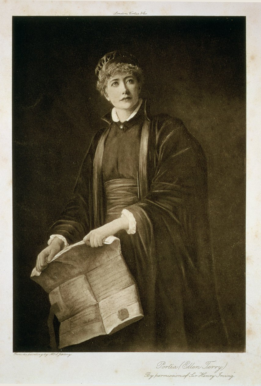 Ellen Terry (1847-1928) jako Portia od Louise Jopling