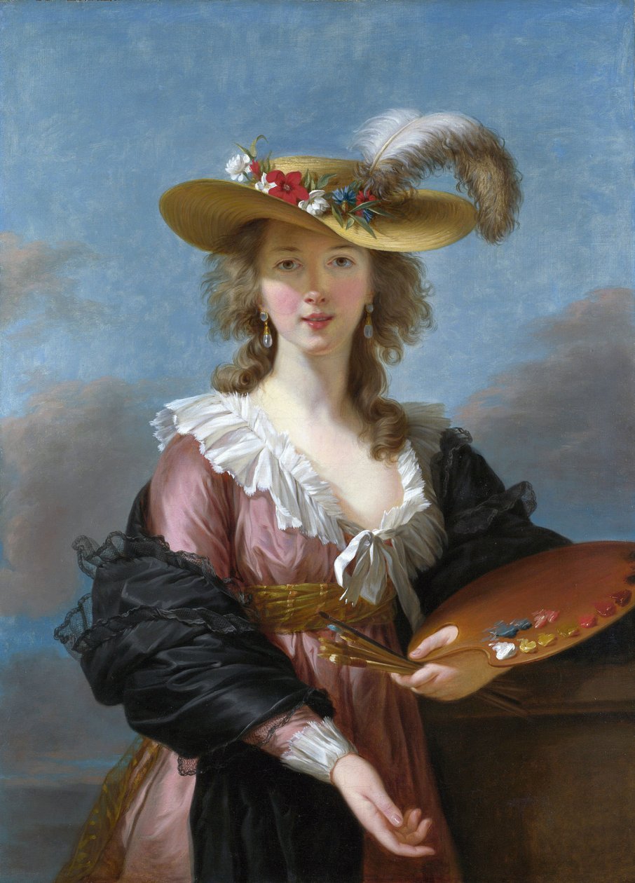 Autoportrét ve slaměném klobouku od Elisabeth Louise Vigee Lebrun