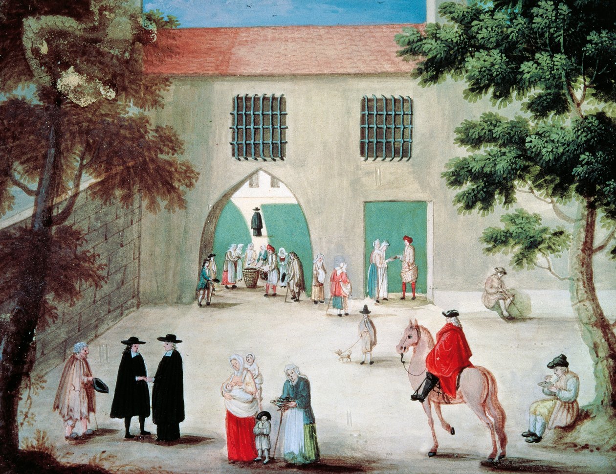 Asistence chudým před opatstvím Port-Royal des Champes, Louise-Magdeleine Hortemels (1688-1767), kvaš, Francie od Louise Magdeleine Hortemels