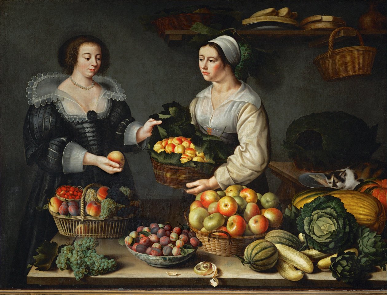 La marchande de fruits et legumes - Zelinářství... od Louise (circle of) Moillon