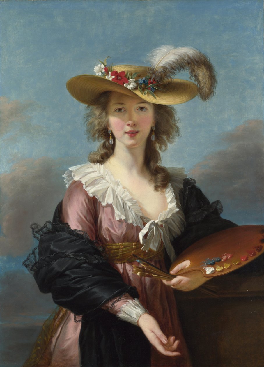 Autoportrét ve slaměném klobouku, 1782. od Elisabeth Louise Vigee Lebrun