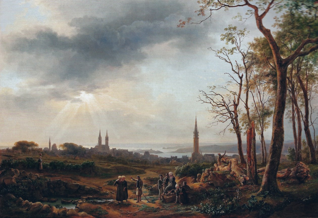 Pohled na město Saint-Pol-de-Léon od Louise Josephine Sarazin de Belmont