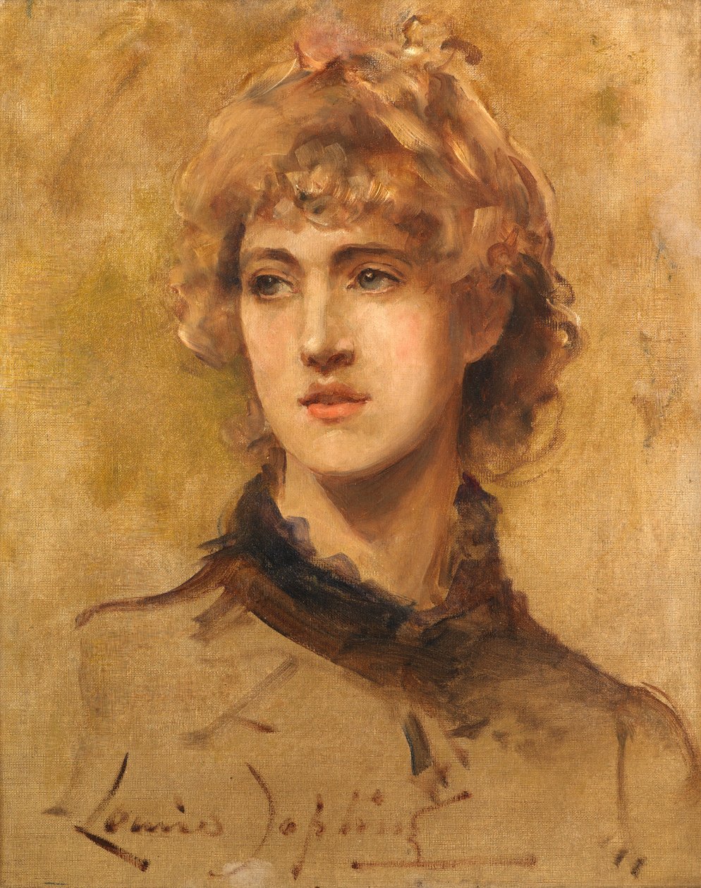 Portrétní skica (olej na plátně) od Louise nee Goode Jopling