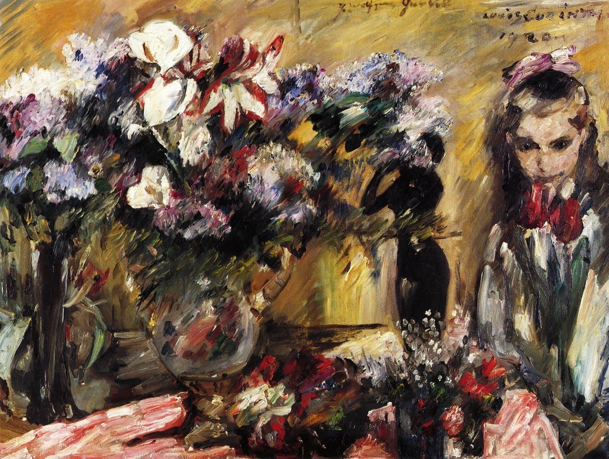 Květiny a dcera Wilhelminen od Lovis Corinth