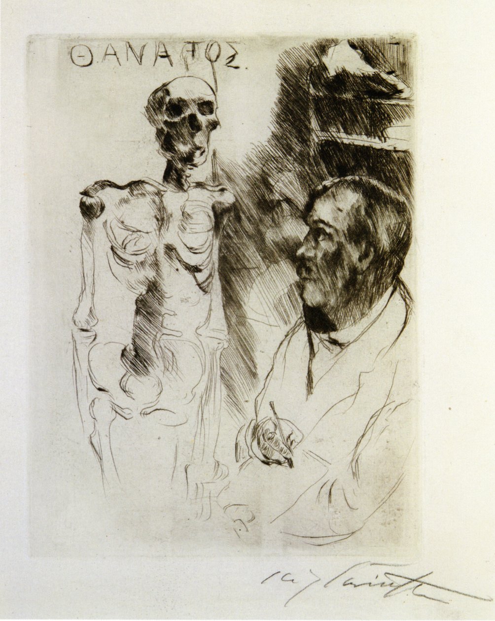 Umělec a smrt v od Lovis Corinth