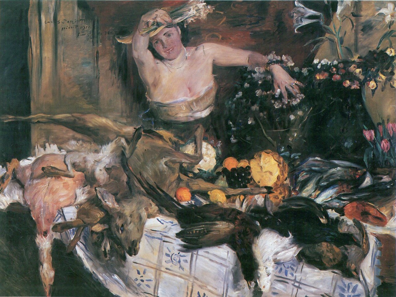 Velké zátiší s obrázky k narozeninám od Lovis Corinth