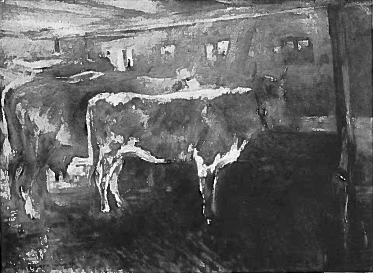 Krávy ve stáji od Lovis Corinth