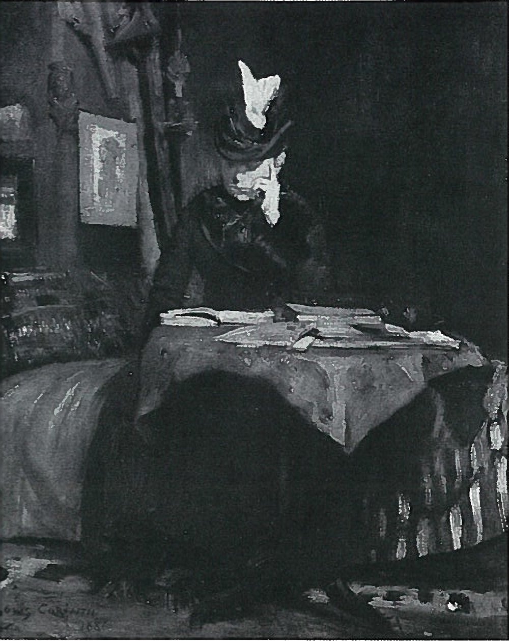  Čtení dámy u stolu od Lovis Corinth