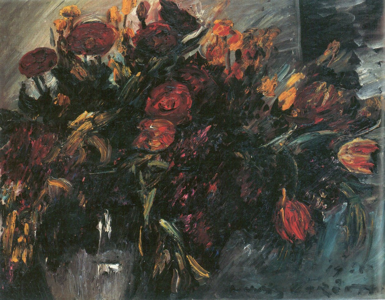 Červené a žluté tulipány od Lovis Corinth