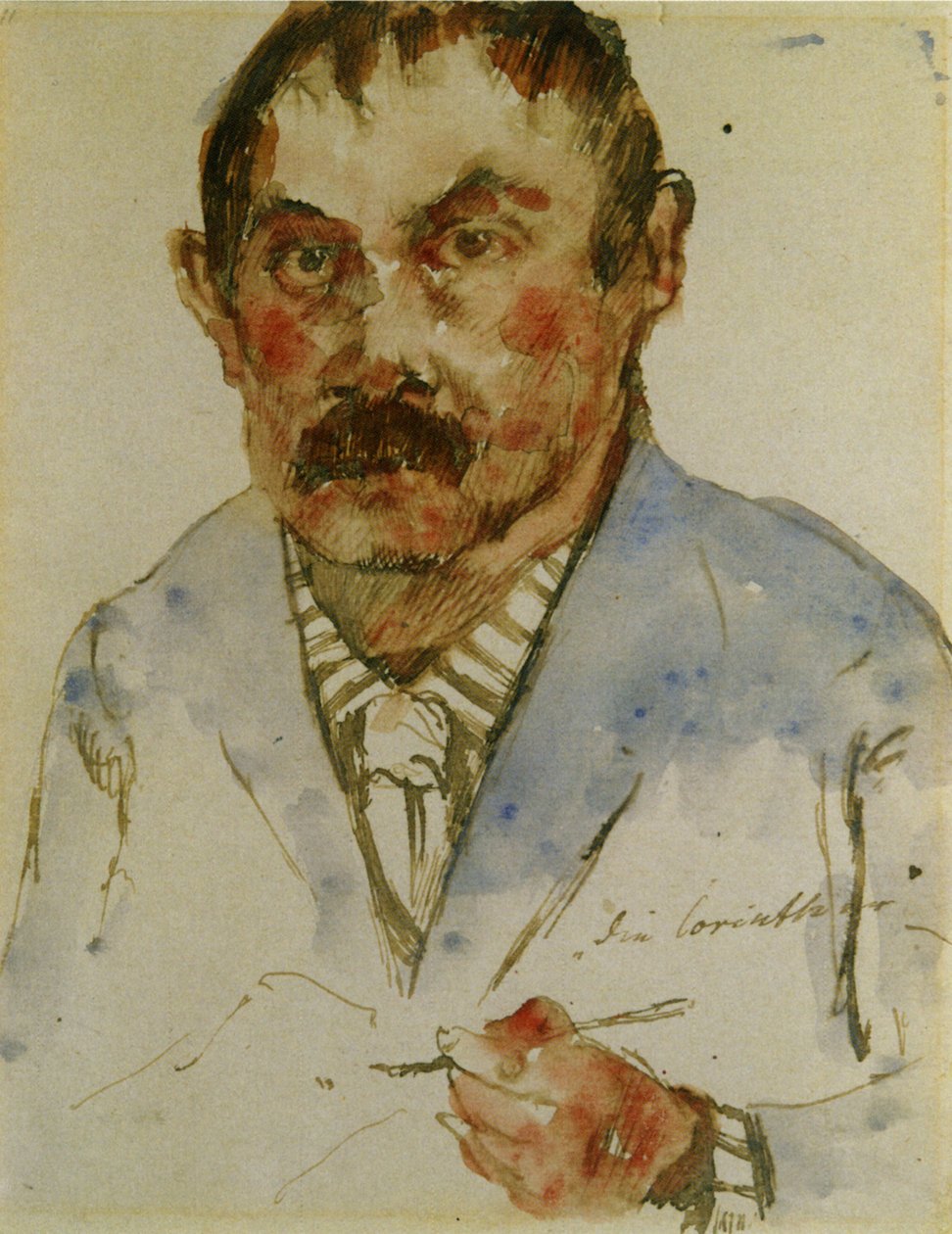Autoportrét se štětcem v ruce od Lovis Corinth
