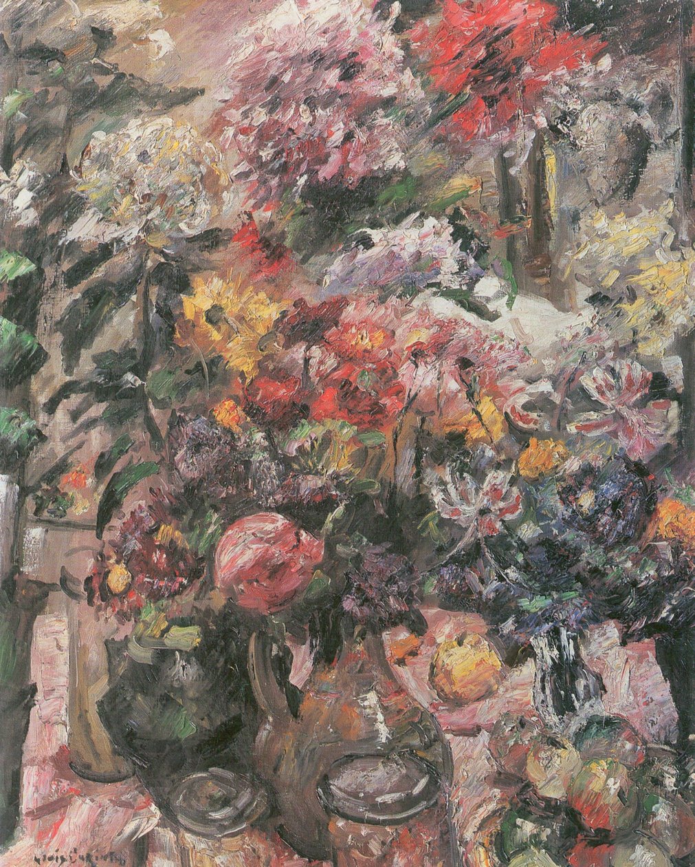 Zátiší s chryzantémami a amarylkami od Lovis Corinth