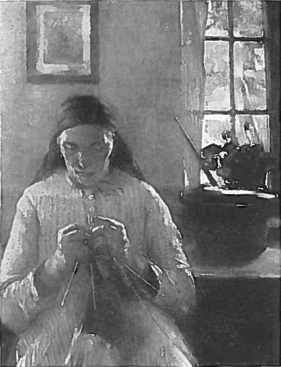 Pletení žena v Dachaunu od Lovis Corinth
