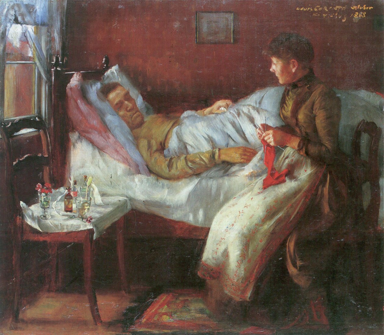 Otec Franz Heinrich Corinth na nemocenské posteli od Lovis Corinth