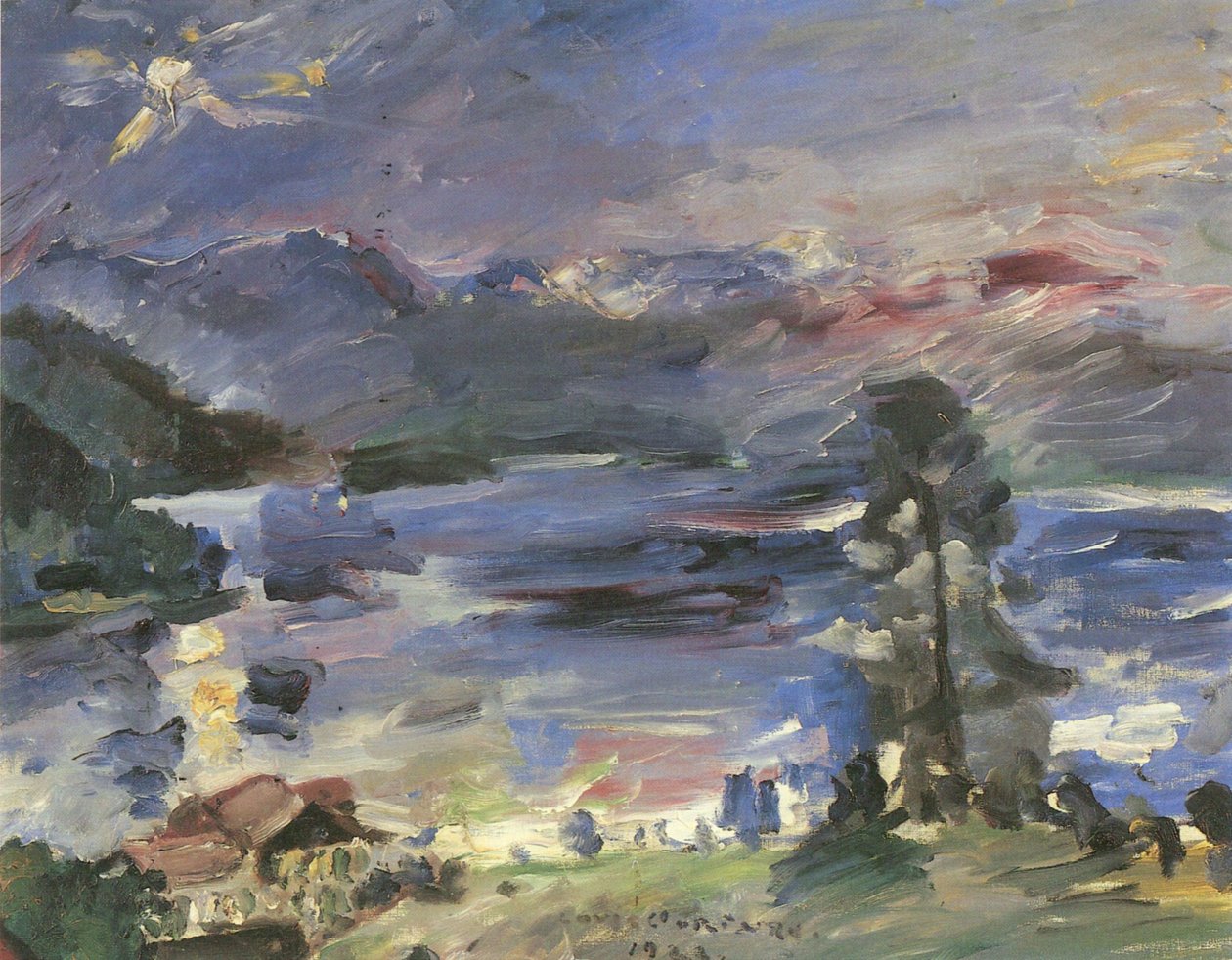 Walchensee, vycházející měsíc od Lovis Corinth