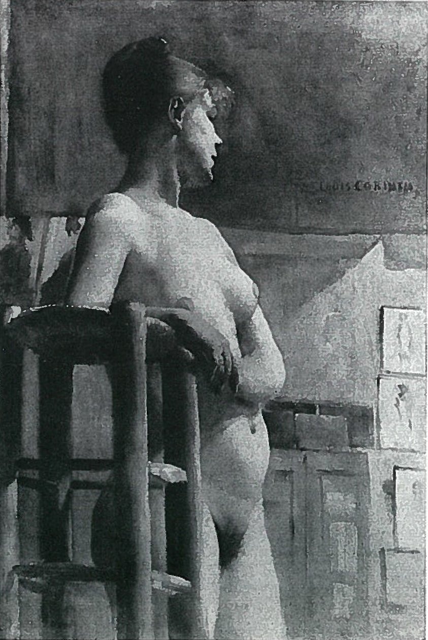 Ženský akt se studiovými stoličkami od Lovis Corinth