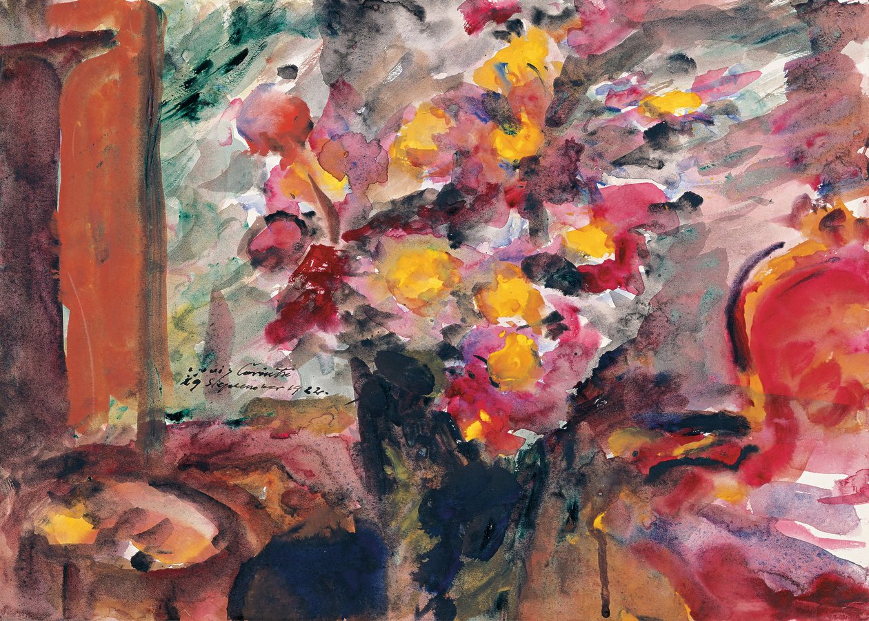 Květinová váza na stole, 1922 od Lovis Corinth