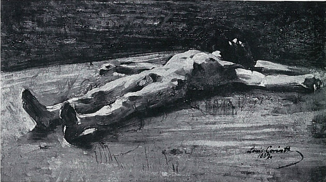 Mrtvola Kristova, přípravné práce pro Pietu BC 61n od Lovis Corinth