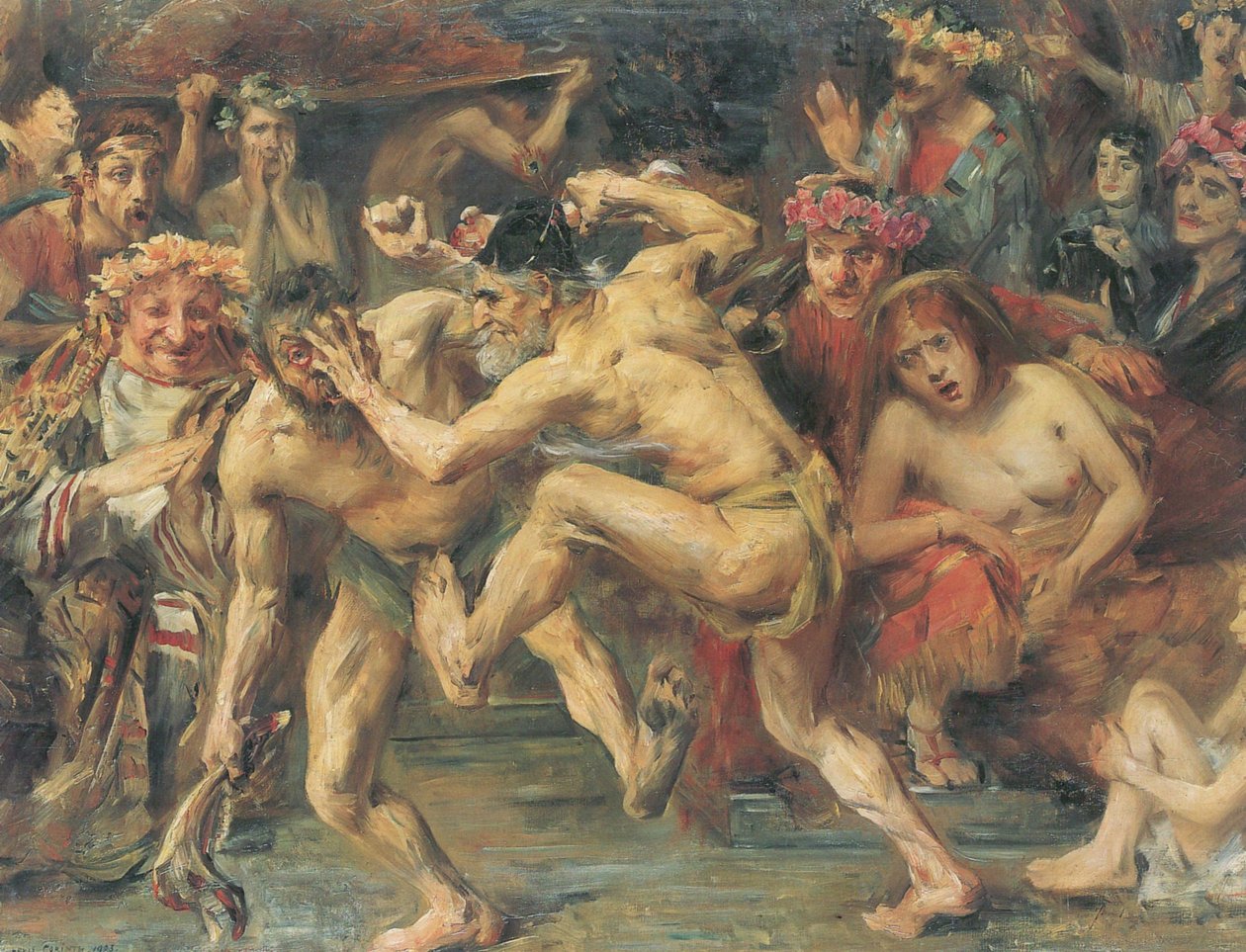 Odysseus im Kampf mit dem BettlerUlysses bojující se žebrákem. Scéna inspirovaná bojem Odyssey mezi Ulyssesem a Iros.n od Lovis Corinth
