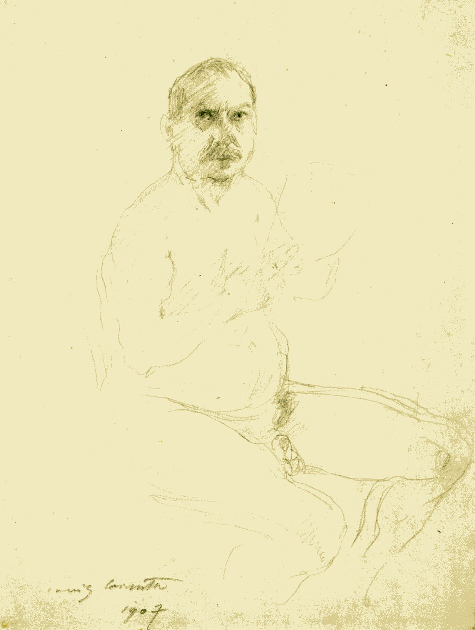 Autoportrét jako sedící akt od Lovis Corinth