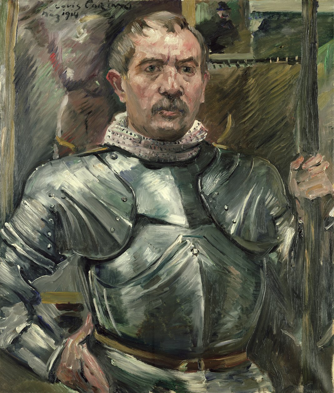 Autoportrét v brnění, 1914 od Lovis Corinth
