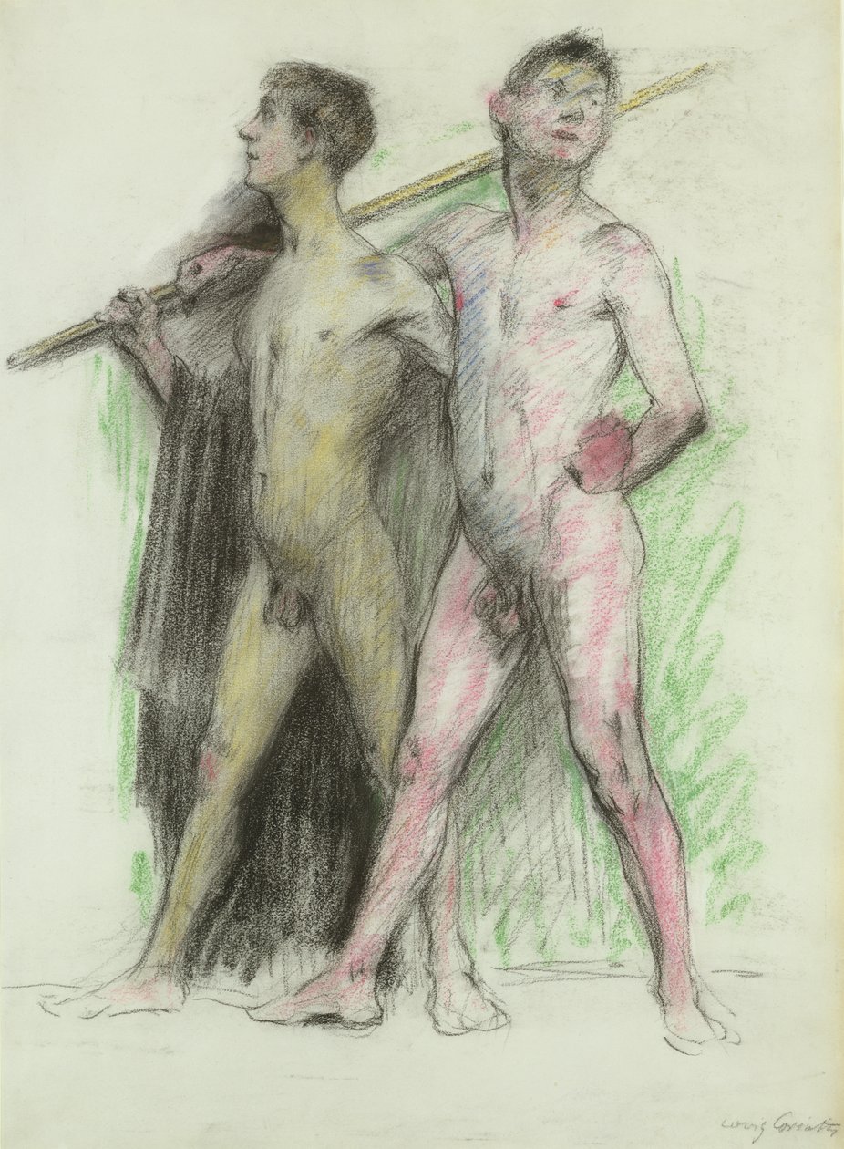 Studie dvou mužských postav (pastel na papíře) od Lovis Corinth
