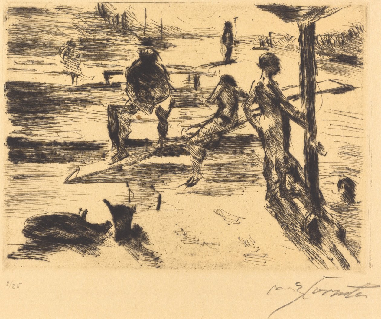 Badeanstalt (místo koupání) od Lovis Corinth