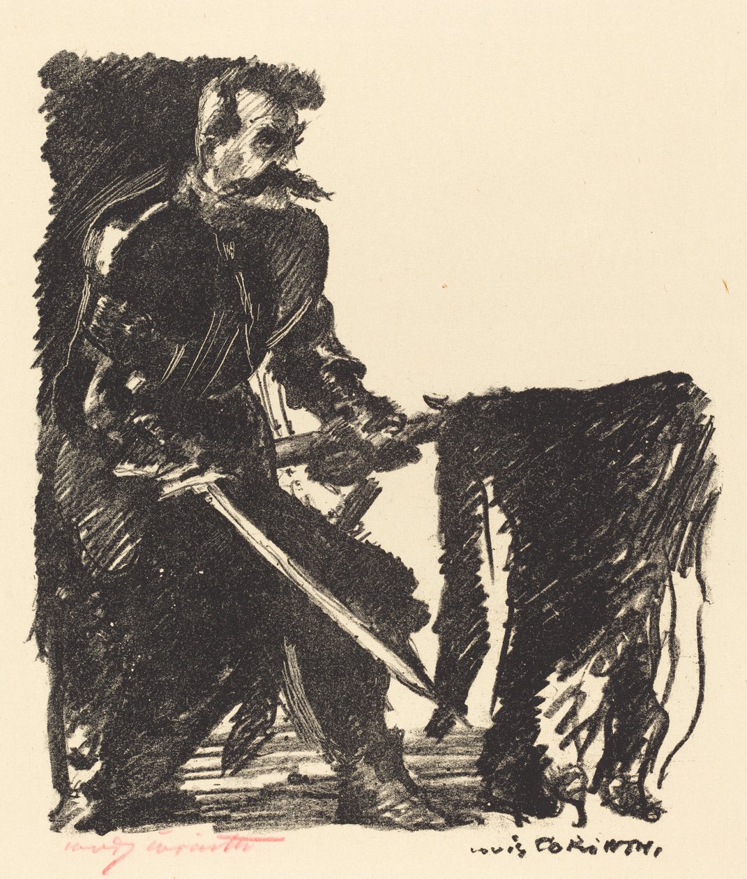Nosič banneru (standardní nosič) od Lovis Corinth
