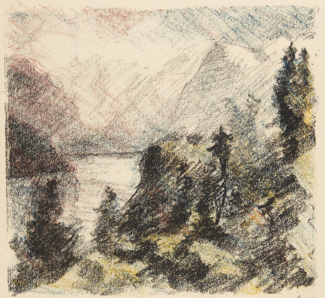 Horské jezero (jeden z pětidílné série: Švýcarské krajiny) od Lovis Corinth