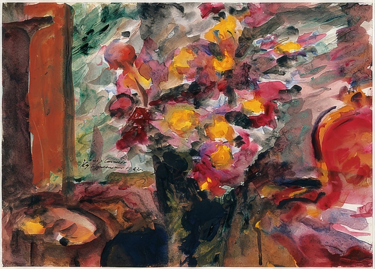Váza na květiny na stole. 1922 od Lovis Corinth