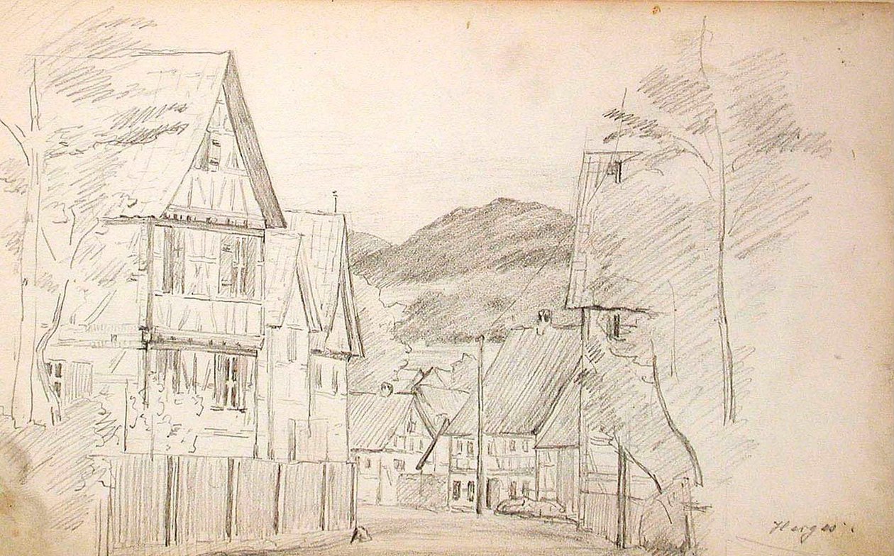 Tančící postavy (líc), vesnická ulice (rub) od Lovis Corinth