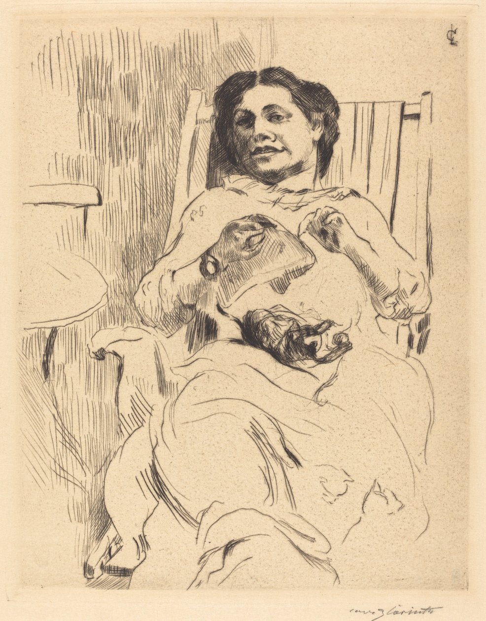 Žena s vyšíváním od Lovis Corinth