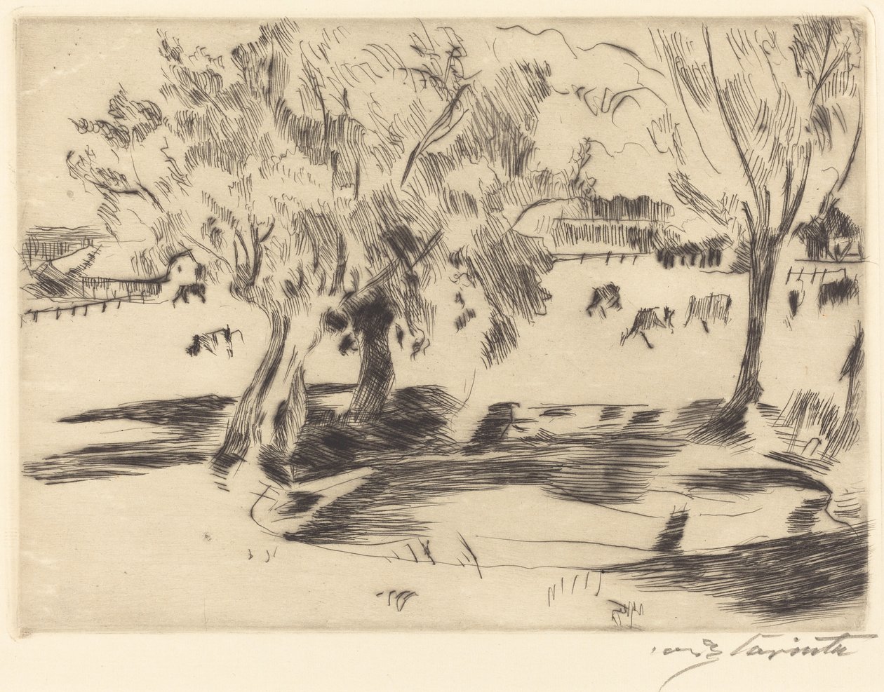 Krajina s krávami, 1917. od Lovis Corinth
