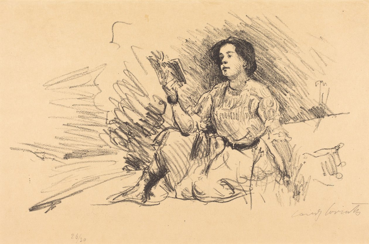 Dívka při čtení od Lovis Corinth