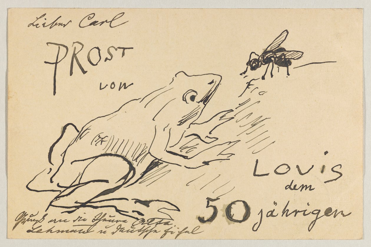 Lovis Corinth Carlu Strathmannovi: pohlednice, razítko 12. srpna 1908 od Lovis Corinth