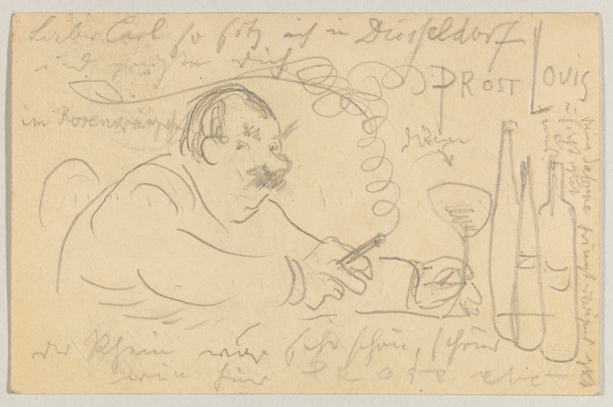 Lovis Corinth Carlu Strathmannovi: pohlednice, razítko 13. září 1907 od Lovis Corinth