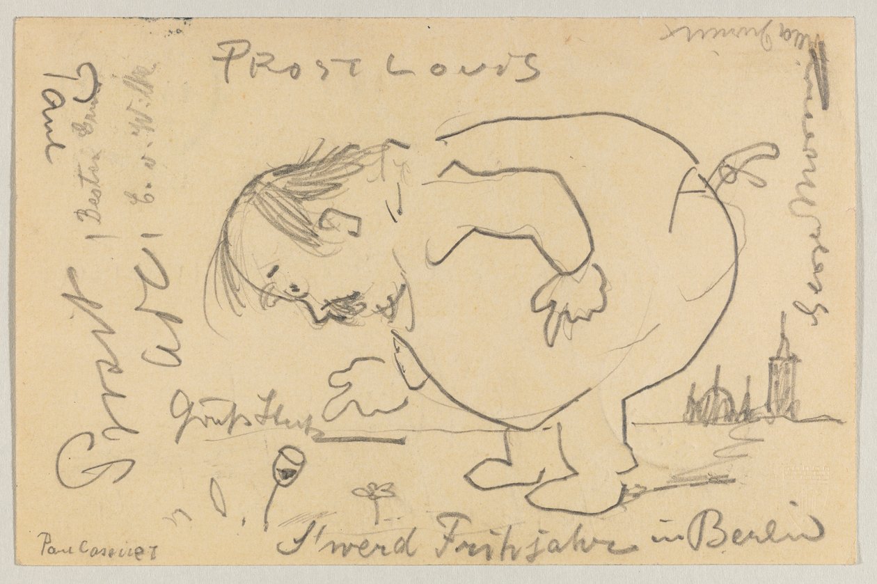Lovis Corinth Carlu Strathmannovi: pohlednice, razítko 1. dubna 1908 od Lovis Corinth
