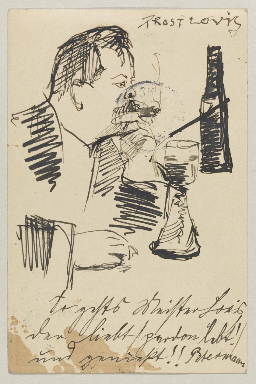 Lovis Corinth Carlu Strathmannovi: pohlednice, razítko 20. dubna 1903 od Lovis Corinth