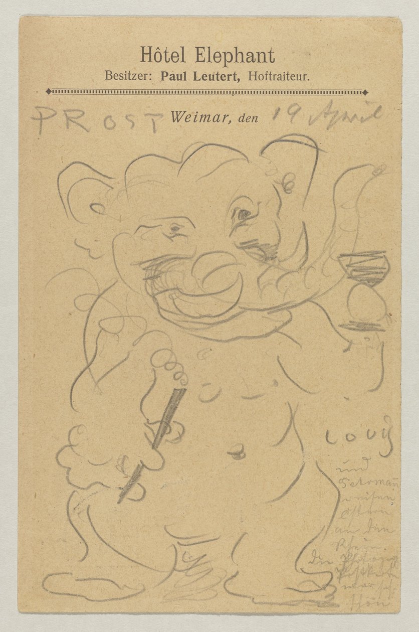 Lovis Corinth Carlu Strathmannovi: pohlednice, razítko 20. dubna 1905 od Lovis Corinth