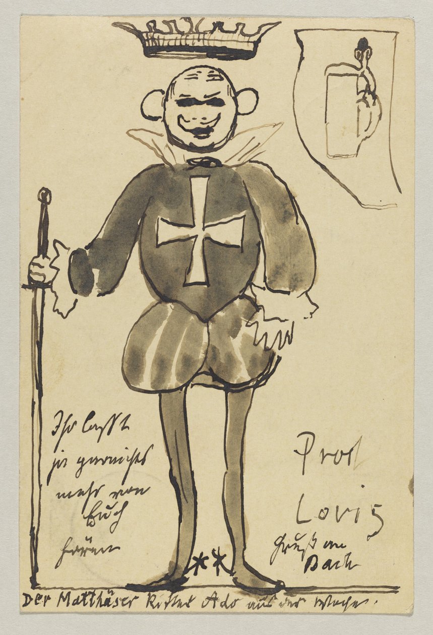 Lovis Corinth Carlu Strathmannovi: pohlednice, razítko 21. června 1902 a 22. června 1902 od Lovis Corinth