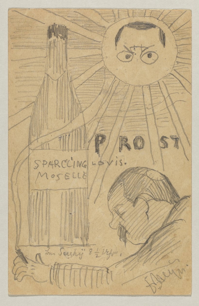 Lovis Corinth Carlu Strathmannovi: pohlednice, razítko 26. prosince 1897 od Lovis Corinth