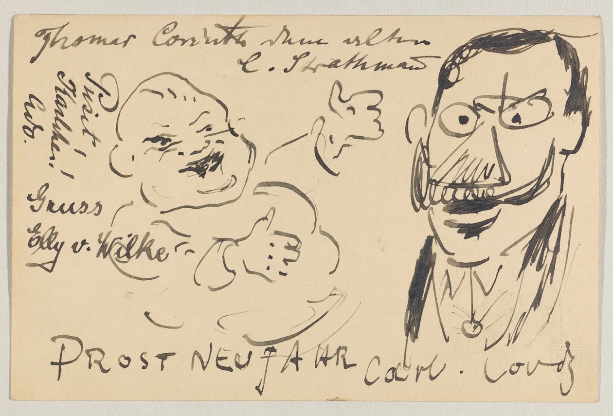 Lovis Corinth Carlu Strathmannovi: pohlednice, razítko 27. prosince 1904 od Lovis Corinth