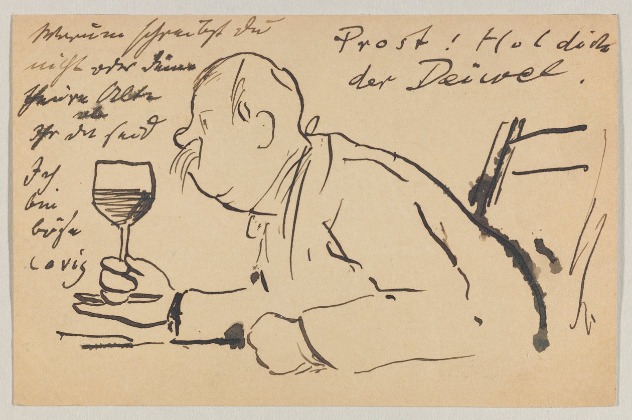 Lovis Corinth Carlu Strathmannovi: pohlednice, razítko 2. září 1902 od Lovis Corinth