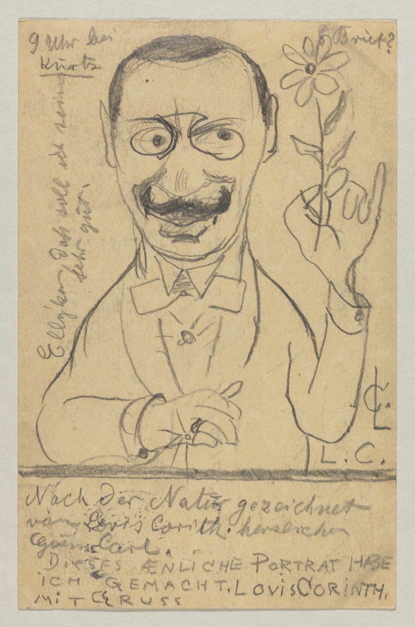 Lovis Corinth slečně Elly Frankeové: pohlednice, poštovní razítko 28. srpna 1897 od Lovis Corinth