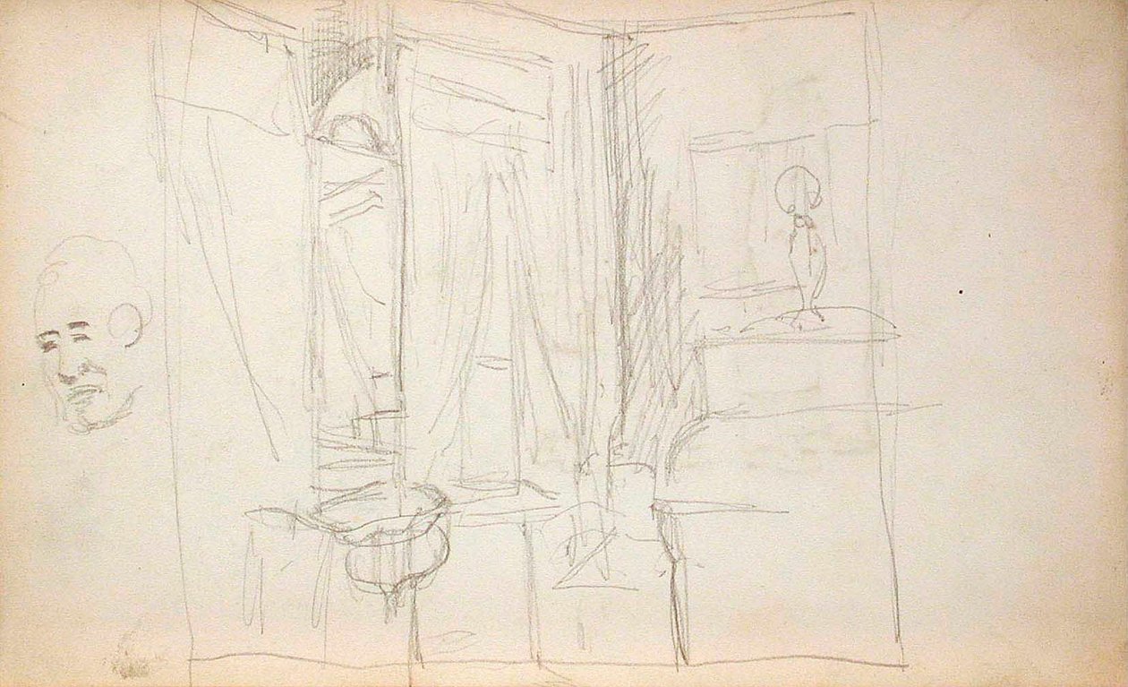 Muž vedoucí děti (avers), interiér (revers) od Lovis Corinth