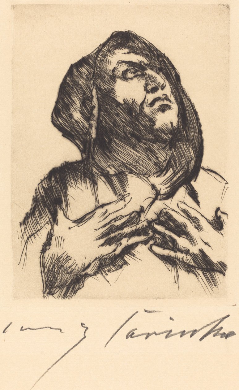 Mnich hledící vzhůru od Lovis Corinth