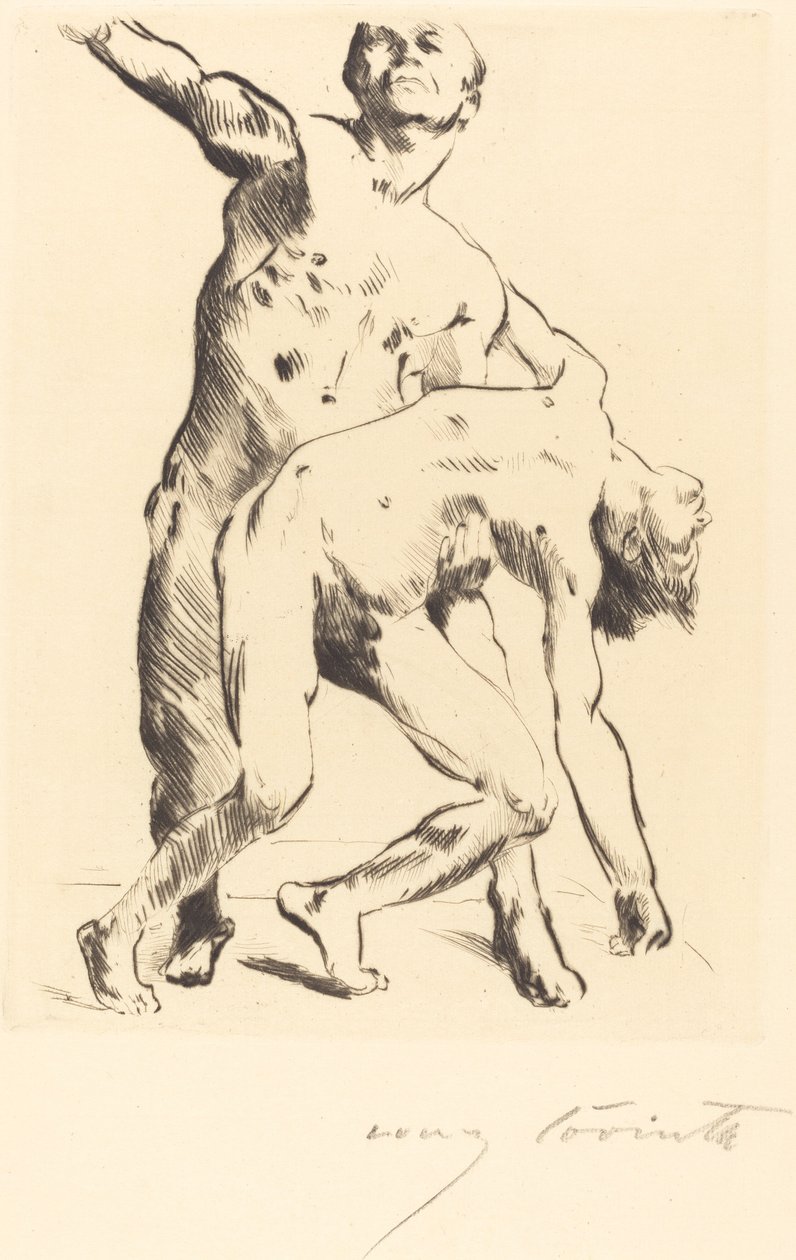 Odysseus a nápadník (Odysseus a nápadník) od Lovis Corinth