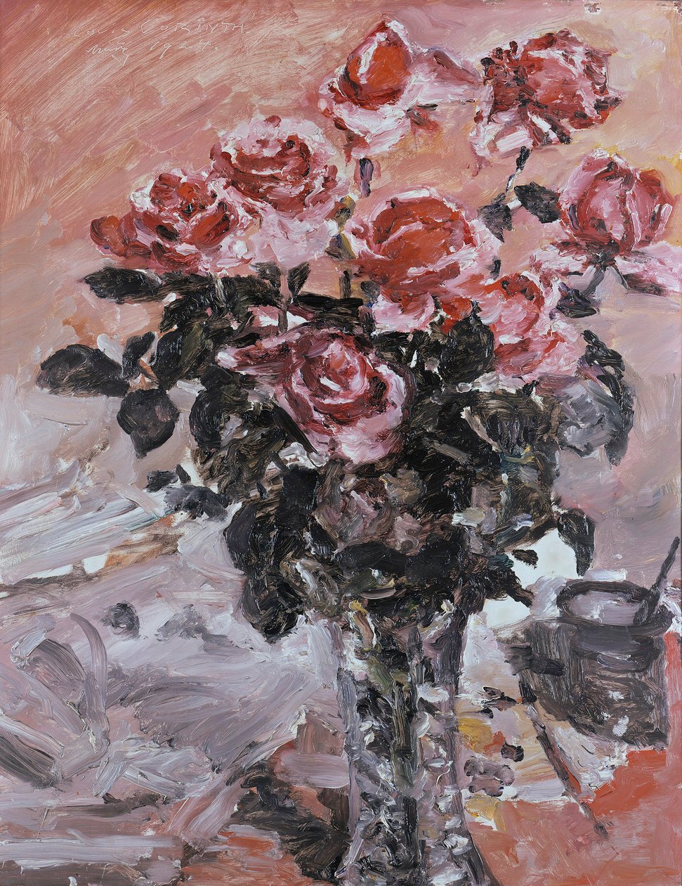Růžové růže od Lovis Corinth