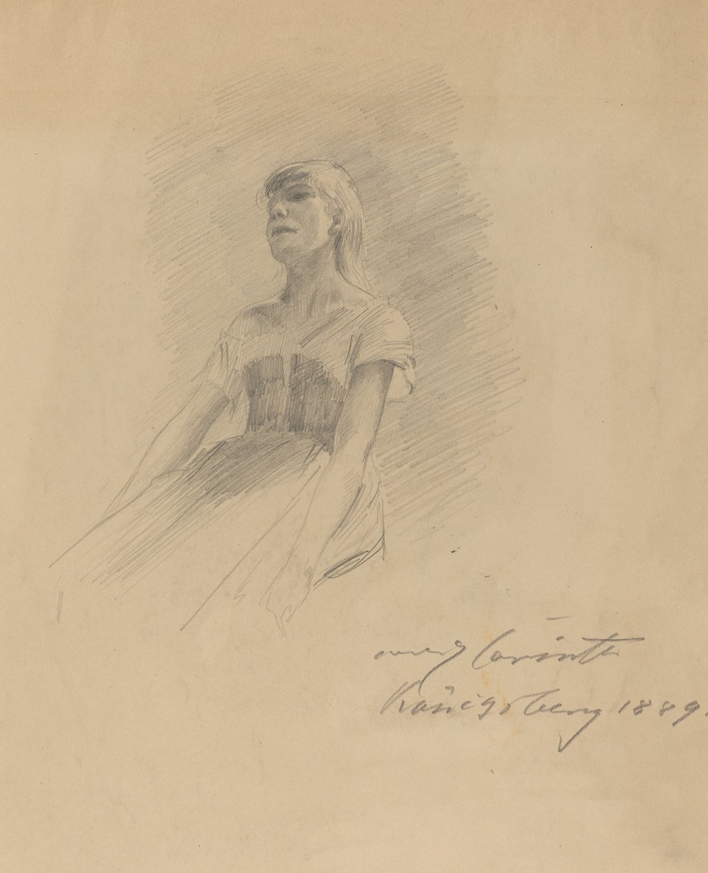 Sedící mladá žena [recto] od Lovis Corinth