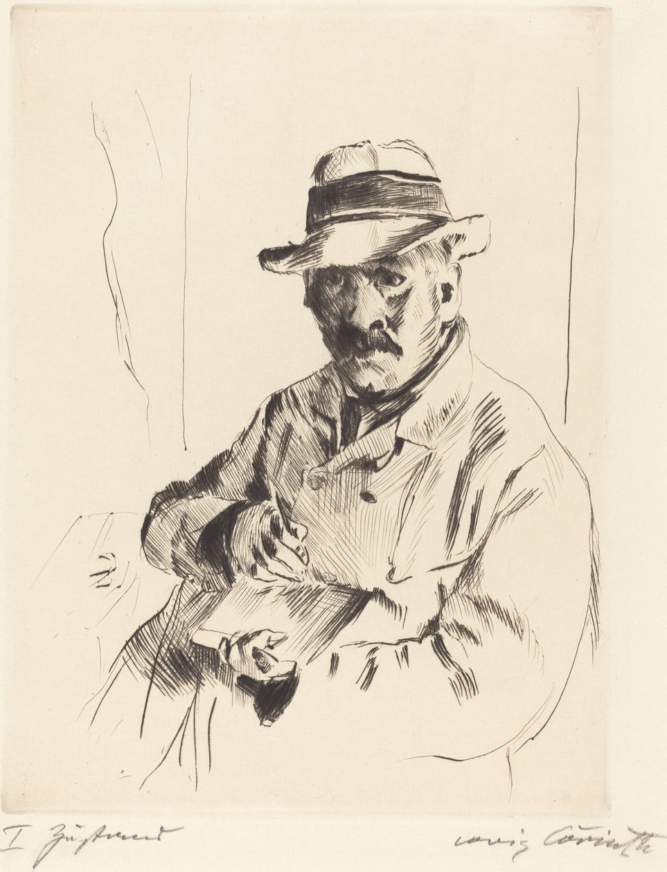 Autoportrét ve slaměném klobouku od Lovis Corinth